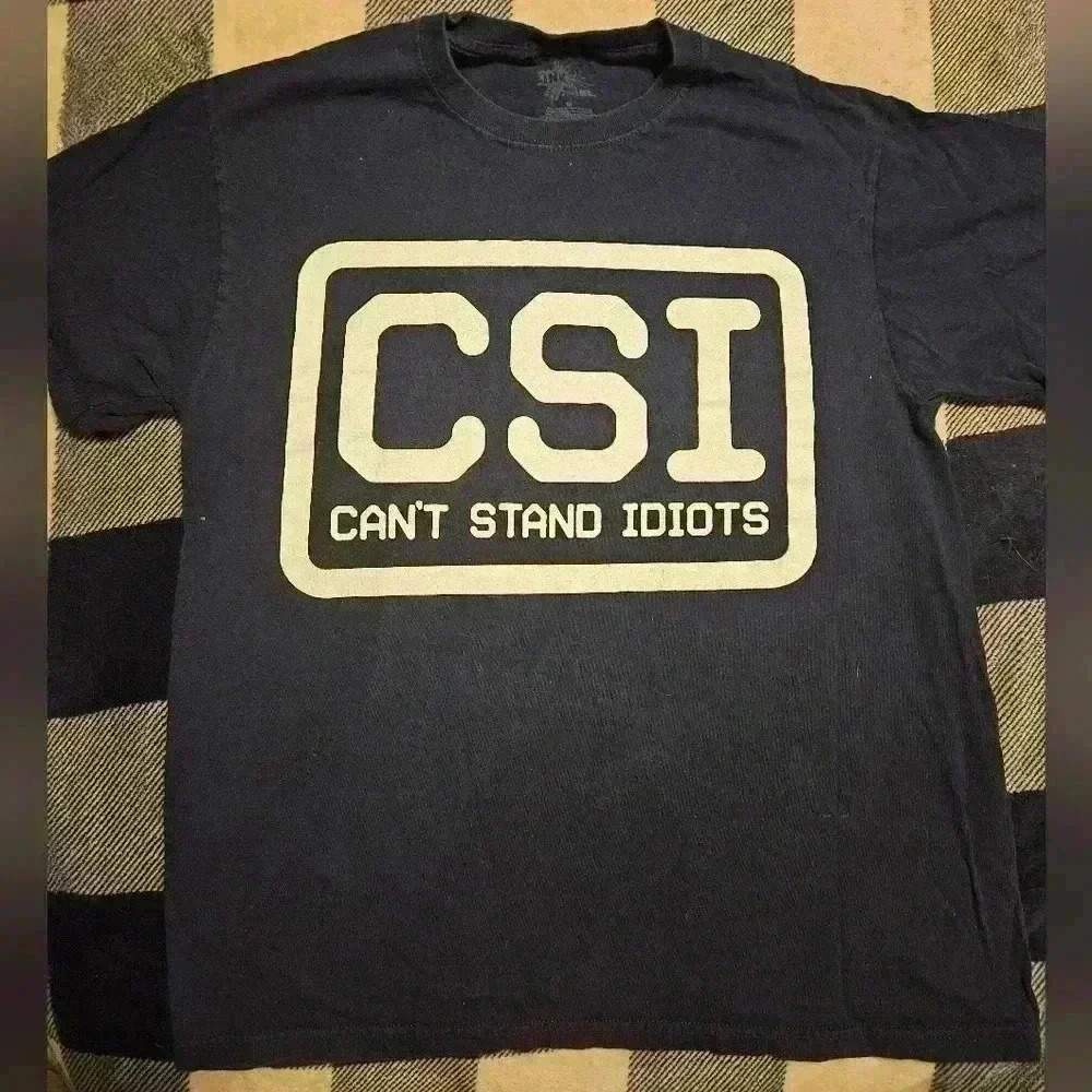 Ink Inc Men's Short Sleeve Navy Blue Funny Graphic T-shirt Size Medium
